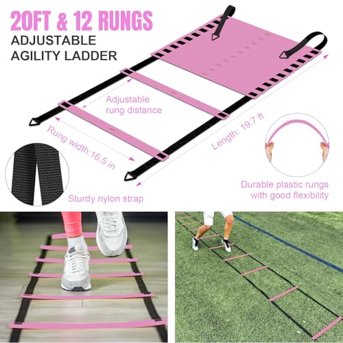 Pro-Grade Kids Backyard Soccer Goal, Tear-Resistant 5-Layer Polyester Soccer Net & 10mm Poles for Maximum Durability, 4x3ft/6x4ft/7x5ft, Pop Up Portable Soccer Training Equipment Set with Size 4 Ball - size: 6 ft x 4ft, style: Pink