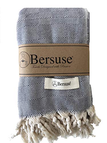 Bersuse 100% Cotton Milas XL Throw Blanket for Couch - 100% Cotton Lightweight Durable Throw Blanket, Big Blanket for Sensitive Skin, Decorative and Versatile - 60x90 Inches, Grey - color: Grey