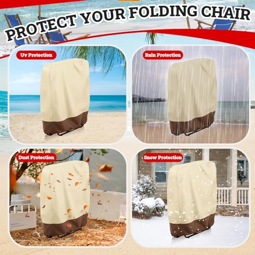 Zero Gravity Folding Chair Cover 420D Outdoor Folding Recliner Chair Covers Waterproof Patio Lawn Furniture Protector 32" x 37" Beige - color: 1 Pack