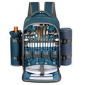 Hap Tim Picnic Basket Backpack for 4 Person with Blanket, Wine Holder, Cooler Compartment, Cutlery Set, Couples Gifts, Mr & Mrs Gifts, Bridal Shower Gifts, Registry Wedding Registry, Blue (3065-BL) - color: Blue, size: 4 person