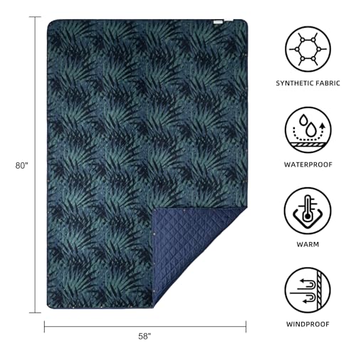 Large Outdoor Waterproof Blanket Extra Thick Fleece Stadium Blanket for Camping, Car, Pet, Picnics - Windproof, Wearable, Machine Washable 80" x 58" (Jungle) - color: Jungle Green