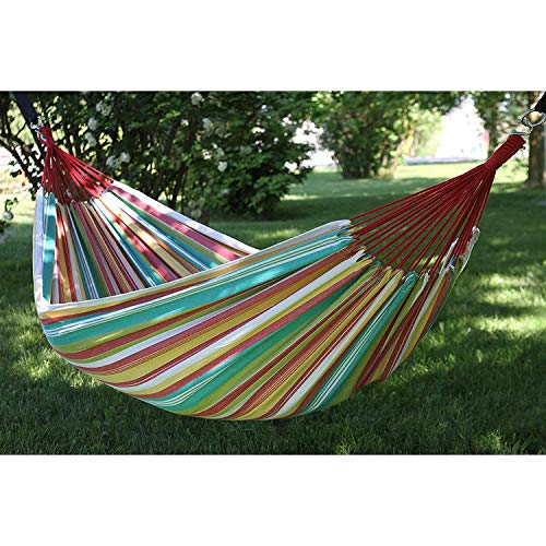 Vivere Brazilian Style Fringe 2-Person Hammock - color: Salsa