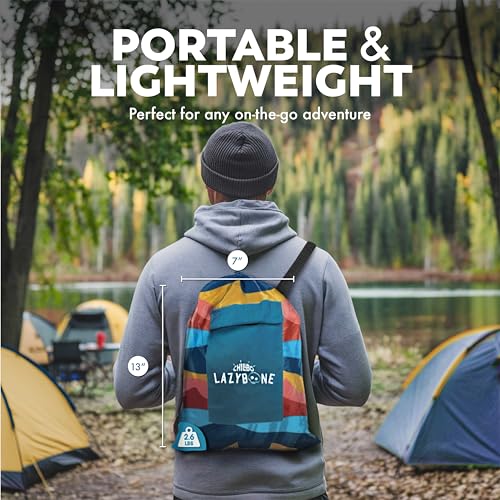 Chillbo Inflatable Couch – Unique Designs - No-Pump Setup, Ripstop Polyester, Stability Pegs, Fun Prints - Portable Air Inflatable Lounger for Beach, Camping, Festivals, and Tailgating - color: Desert Daydream, size: X-Large