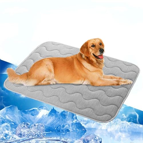 Large Dog Cooling Mat | 28''*20'' Washable Cooling Pet Pad | Portable Kennel Puppy Bed for Summer,Non Slip Sleeping Blanket Pet Pads,Washable Non-Toxic Mats ﻿ - size: 70l X 50w Cm