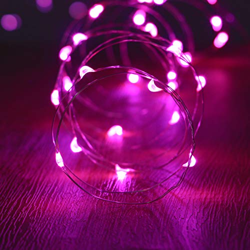 XINKAITE Fairy Lights - Waterproof LED Starry String Lights for Indoor & Outdoor DIY Decoration, Home Parties, Christmas Holiday (10FT/3Meters, Pink) - color: Pink, size: 10ft