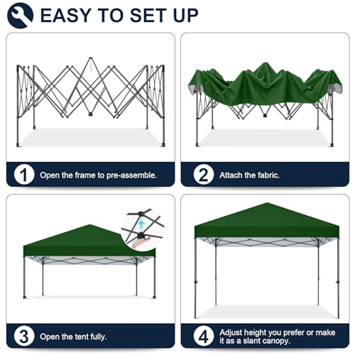 COOSHADE Durable Easy Pop Up Canopy Tent 10x10Ft, Olive Green - color: Olive Green, size: 10x10Ft