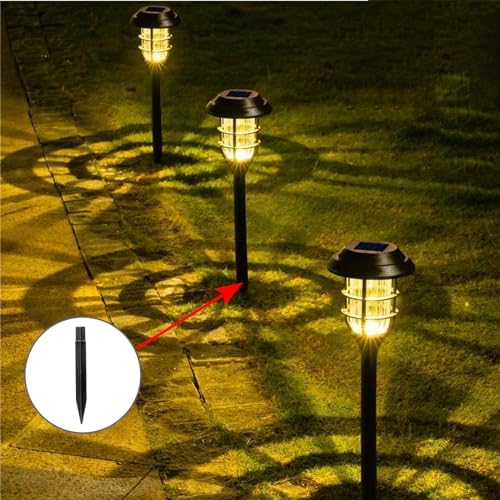 18 Pcs Solar Light Stakes Replacement, 8.27 Inch Plastic Ground Stakes, Black Pathway Lights Spike for Yard, Garden, Outdoor (Inside Diameter 0.85 Inch) - size: 18 Pcs