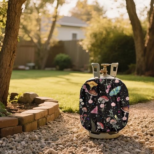 Rv Propane Tank Cover Mushroom Flower Propane Tank Cover for Rv Trailer 20 lb Cylinder Covers for Outdoor and Indoor Use Dustproof 13.7'' x 16.5'' - color: Mushroom Flower