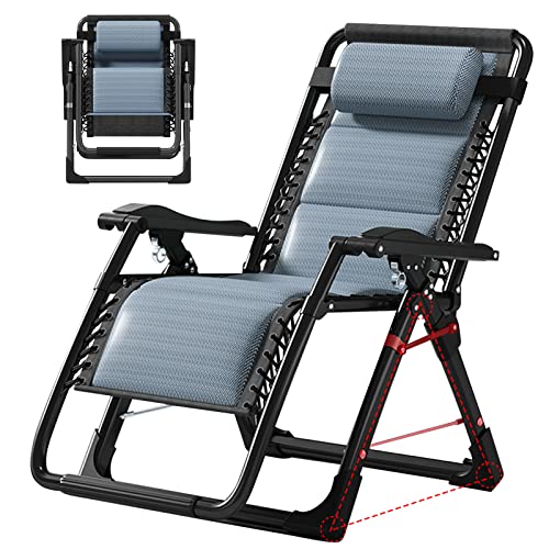 MOPHOTO Zero Gravity Chair, Outdoor Padded Lounge Chair with Side Table, Zero Gravity Recliner Chair, Outdoor Reclining Chair, Sturdy & Comfortable, Supports up to 440lbs - color: Powder Blue, style: Zero Gravity Chair