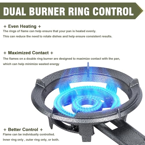 Bestfire 13" Single Propane Burner Stove 90,000 BTU Cast Iron Portable Outdoor Burner with 0-20 PSI Adjustable Regulator and 4ft Hose Perfect for Outdoor Wok Cooking - color: 13“ wok burner