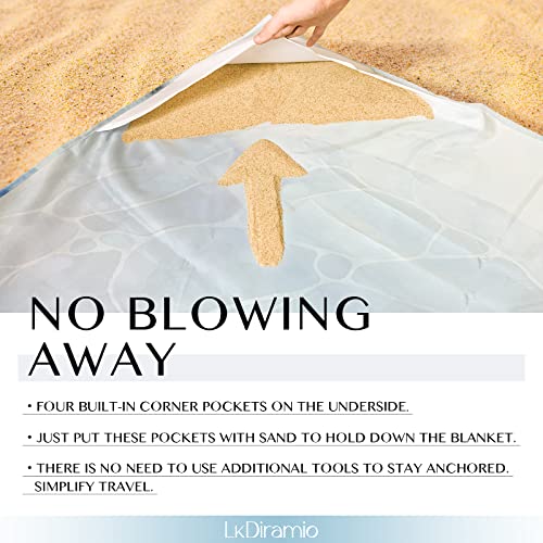 Beach Blanket Sand Proof Waterproof Oversized 100" x 80" Sand Free Mat with Corner Pockets and Mesh Bag for Outdoor, Picnic, Travel, Beach Accessories Portable, Watercolor Turtle - color: Watercolor Turtle