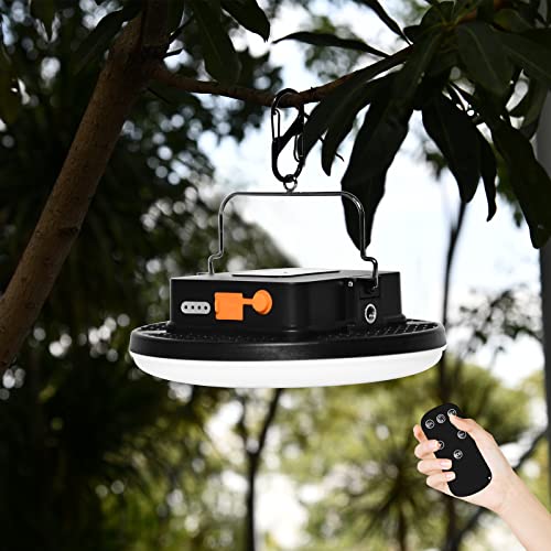 IODOO 16500mAh 60W Rechargeable Camping Light with Remote 3000LM 2700/4000/6500K LED Camping Lantern Portable IP65 Waterproof Tent Lights Power Failur - size: 60W (Remote)