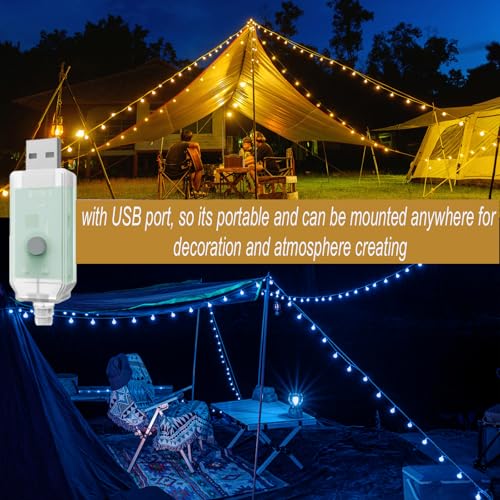 Mocalido 50ft Color Changing Globe String Lights Indoor, Hanging Colored Lights for Bedroom 75 LED USB Powered with Remote, Classroom Fairy Lights, Camping Tent Decor - size: 50 Ft