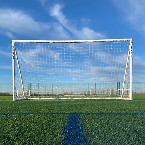 QUICKPLAY Q-Fold Soccer Goal | 30-Second Folding Design for Easy Setup | Portable & Weatherproof uPVC Soccer Goal for Backyard | Durable Post for Adults & Kids - style: 12 x 6'