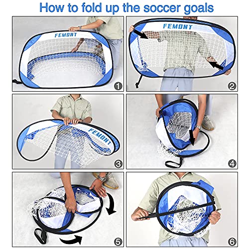 Soccer Goals Set for Backyard, 4x2.5FT Portable Pop Up Soccer Nets with Carrying Bag for Indoor Outdoor Games Practice Training Great for Kids and Adults