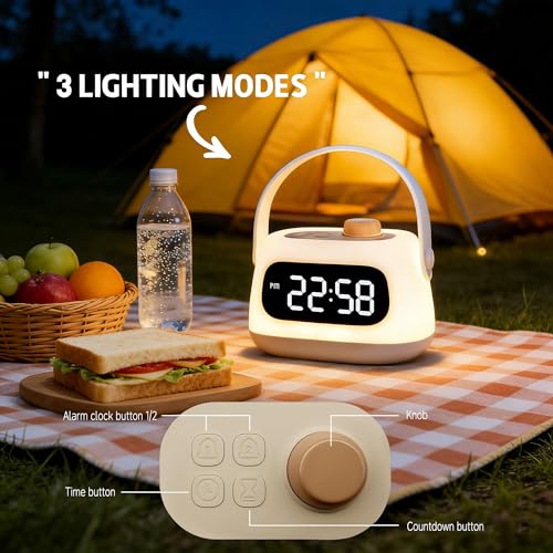 QANYI Kids Lanterns,Portable and Rechargeable Night Light for Kids Room with Dimmable and Clock Time, LED Camping Lantern Emergency Lights Hanging and Table Lamp for Home,Tent,Camp,Girls - style: Modern