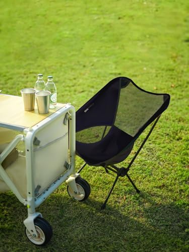 ONEFOREST Camping Chair, Foldable Portable Backpacking Chair for Beach Camp Hiking Outdoor Sport, Black - color: Black