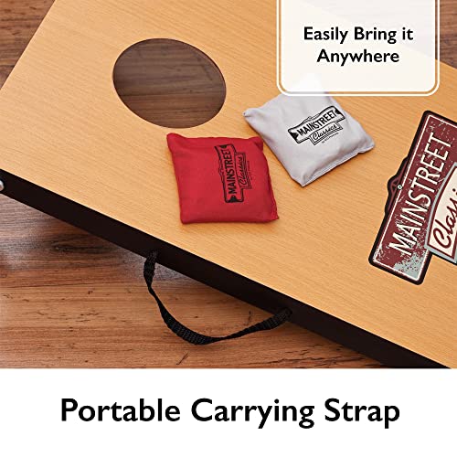 Mainstreet Classics Micro Bean Bag Toss: Travel Sized, (16" x 10.5" Boards) Mini Cornhole Game Set Wood/Multi