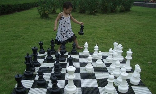 MegaChess Giant Chess Set Game with 12" Tall King - A Large Chess Set Yard Game for Families Looking for Outdoor Jumbo Games - 32 Large Pieces Made from Durable HDPE (Nylon Mat Board Included)