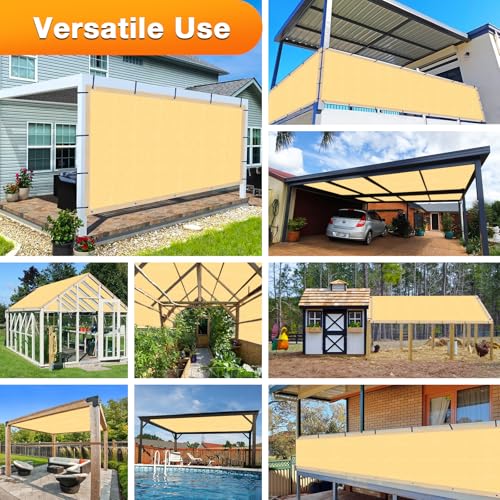 Artpuch Outdoor Pergola Shade Cover 4x5 FT Sun Shade Cloth with Grommets Sand Commercial Grade Patio Privacy Screen Shade Canopy (Customized Available) GN04 - color: Sand, size: 4' X 5' Customized