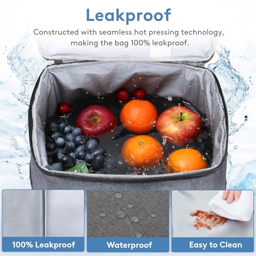 Lifewit Cooler Bag 30/50/60 Cans Collapsible and Insulated Large Lunch Bag Leakproof Soft Cooler Portable Tote for Camping/BBQ/Family Outdoor Activities - color: Dark Gray, size: 50-Can(30L)