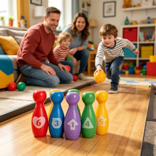 Kids Bowling Set - Outdoor Activity Gear, Vibrant Excitement Station, Reliable Administrative Utility Station, Performance Wrap Tool | for Professional Daily Game Requirement Needs Party Task - color: Colorful