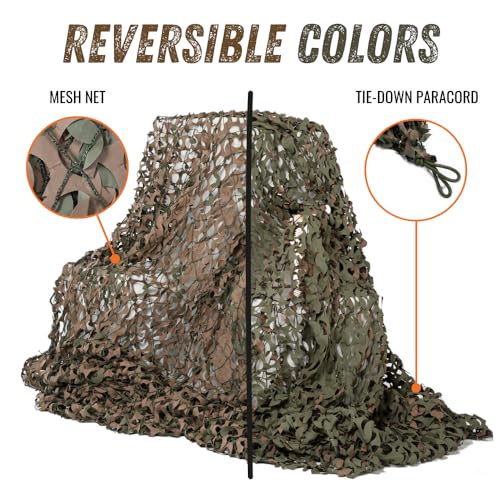 CamoSystems Reinforced Camouflage Netting | 3D Camo Nets, Waterproof & UV Protection, Silent Rip-Stop Fabric - color: Green/Brown, size: Small, 9'10" x 9'10" L