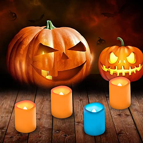 10 PCS Colored Flameless Flickering Remote Control Led Votive Tea Light Timer Candles/Color Changing Battery Operated LED Fake Candle for Outdoor Halloween Pumpkin Light Christmas Decorations - color: Color Changing Remote Votive - 10 Pack