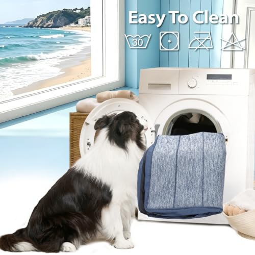 Cooling Dog Mat Q-Max>0.5 - Rapid Cooling Tech, Thin Breathable Crate Pad, Portable Washable Summer Mat, Chill Soothing Fabric - 24"x18" Small Dog/Cat, Dark Beige - color: Dark Beige, size: 24"L x18"W x 0.8"H
