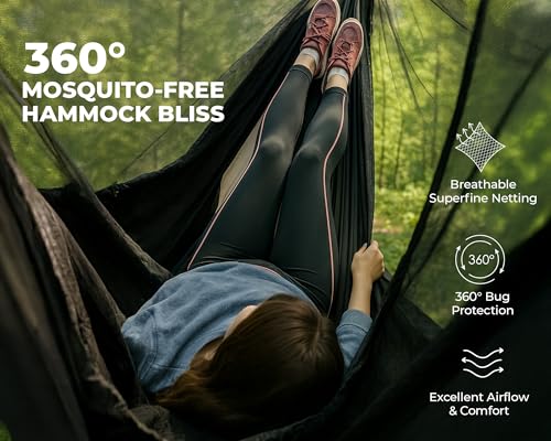 Foxelli XL Hammock Net – 12ft Net for Hammocks, Lightweight Portable Hammock Netting, Fast and Easy Set Up, Fits All Camping Hammocks