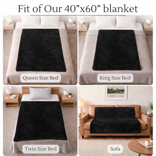 Waterproof Blanket for Bed Intimacy (40" x 60" Small), Reversible Fleece | Sherpa Throw, Water Proof Blanket TPU Stain Proof Couch Furniture Cover Large Dog Bed Winter Protector - Black - color: Black, size: 40 x 60 inch