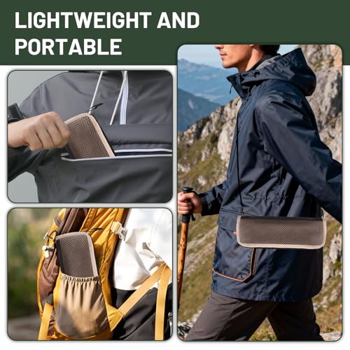 Ultra-Thin Portable Folding Stool - 1.97" Slim Fold, 0.99LB Lightweight, 200LB Capacity Camping Chair for Adults, Compact Collapsible Seat for Outdoor Fishing, Hiking, Events & Queue（Khaki） - color: Khaki