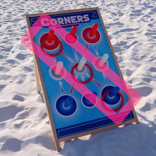 Corners Championship: Ring Toss Reinvented - Yard & Party Game, Wooden Peg Board, Competition Scoring Game, Indoor & Outdoor, Family & Friends Ages 6+
