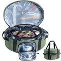 Insulated Slow Cooker Carrying Bag for 6-8 Quart CrockPot and Hamilton Beach Slow Cooker with See-thought Window, Portable Carrier Case with Adjustable Band and Accessory Pocket - color: Green