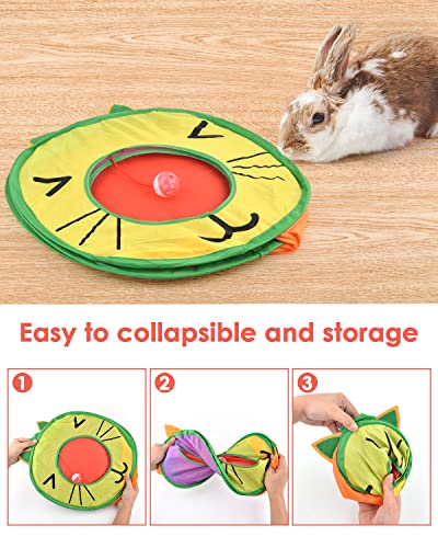 Bissap Pop Up Cat Cube, Collapsible Cat Hideouts Play House Peek Too Cat Cave Tent with 3 Holes for Indoor Outdoor Kittens Cats Puppies Rabbits Hideaway Bed Toy