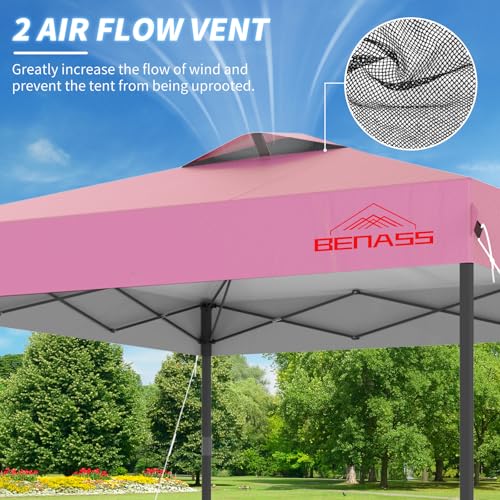 8x8 Pop Up Canopy, Easy Up Canopy Tent, Heavy Duty Tents for Parties, One Person Set Up Event Tent, Pink - color: Pink, size: 8x8