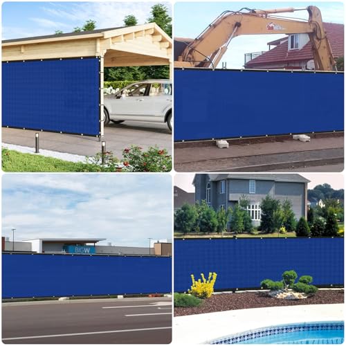 E&K Sunrise 6' x 30' Privacy Fence Screen with Grommets, Outdoor Windscreen Fence Covering Privacy Screen UV Blockage for Backyard Garden Patio, Zip Ties Included (Blue) - color: Blue, size: 0 6' x 30'