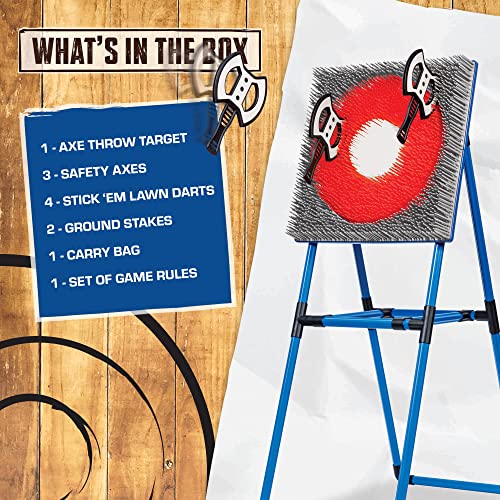 Eastpoint Axe Throw & Lawn Dart Target Sets - Bristle Axe Throwing Target & 2-in-1 Combo Backyard Game for Indoors and Outdoors