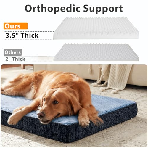 JOEJOY Orthopedic Dog Bed for Small Dogs, Washable Dog Crate Bed Small Sized with Removable Cover, Egg Memory Foam Pet Beds, Blue, 23"x17" - color: Blue, size: S(23"x17")