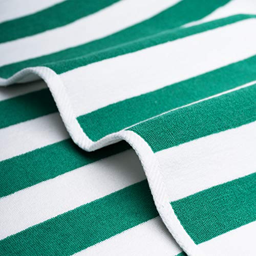 American Soft Linen Cabana Striped Beach Towels, 30x60 inch 4 Piece Oversize Pool Towels, Quick Drying Sand Free Swim Towels, Moss Green - color: Green