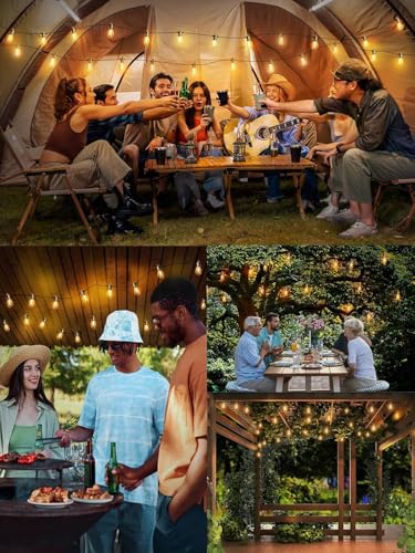 Svater Outdoor String Lights LED 25 FT, Patio Lights for Outside Waterproof IP65 with Shatterproof LED Bulbs, Cafe Bistro Backyard Balcony Hanging Light Warm White - size: 25FT