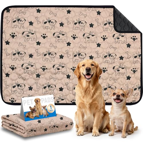 Washable Pee Pads for Dogs, Reusable Puppy Pads, Absorbent & Leakproof Potty Pads for Dogs and Cats, Non-Slip Pet Training Pads for Whelping Playpen Crate, Coffee 28"x40" - color: Coffee, size: 28"x40"-1 Pack