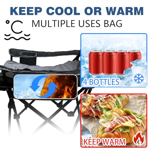 2-Pack Reclining Camping Chair 4 Position with Foot Rest Comfortable for Adults 265Ibs Folding Lounger Mesh Beach Chair with Cooler Bag,Cotton Cushion and Cup Holder for Outdoor Patio - color: Black, style: 2-Pack with Cotton Pad