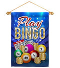 Play Bingo Garden Flag Set Wood Dowel Interests Game Bunco Night Dice Poker Hobbies Leisure Activity Small Decorative Gift Yard House Banner Double-Sided Made in USA 13 X 18.5 - size: Garden Flag Set 13"x 18.5" w/ Wood Dowel