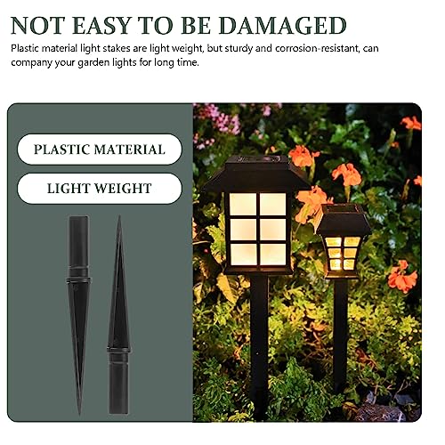 Uonlytech Garden Lamp Stake Accessory 10Pcs Solar Light Replacement Stakes Plastic Ground Spikes for Outdoor Solar Lights Durable Waterproof 4.33In - size: 11X1.2CM