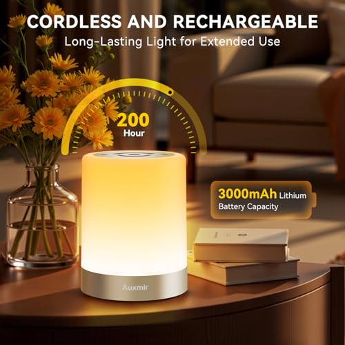 Night Light for Kids Baby, Dimmable Touch Lamp for Nursery, 256 RGB Colors 5 Brightness, Portable Rechargeable Bedside Table Lamp for Nightstand, Kids Night Light for Bedroom Living Room, Silver - color: Silver