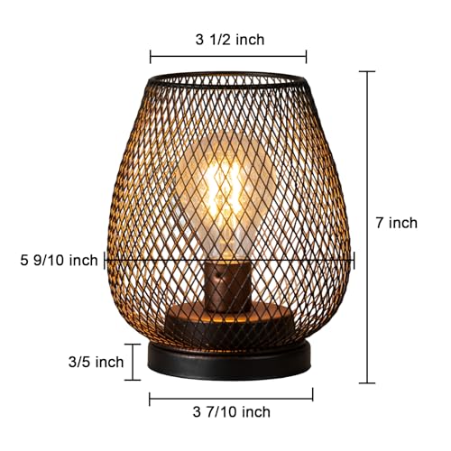 Set of 2 Rechargeable Lamp LED Table Lantern, Brown Metal Cage Cordless Lamps with LED Bulb，Vintage Decorative Outdoor Lantern for Weddings, Parties, Patio, Events for Indoors Shelf Decor - style: Bronze Egg / Timer / Rechargeable
