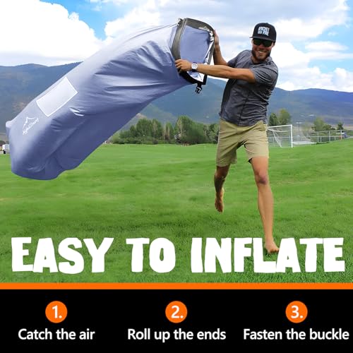 AlphaBeing Inflatable Lounger Beach Chair Accessories, Air Sofa Hammock Inflatable Couch for Camping Backyard Lakeside with Compression Sacks, Ideal Outdoor Gifts for Adults - color: SPACE GRAY