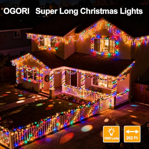 OGORI 262FT 1000LED Fairy Lights Outdoor, Multicolor Fairy String Lights 8 Modes Remote & Timer, IP67 Waterproof Fairy Tree Lights for Bedroom, Wedding, DIY, Centerpiece, Christmas Decorations - color: Multicolor, size: 262FT 1000LED