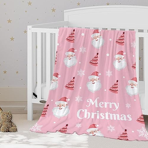 YeeJu Christmas Throw Blanket Baby Small Pink Santa Claus Blanket for Toddler Swaddle Crib Soft Cozy Lightweight Fuzzy Plush Fleece Blankets and Throws Xmas Winter Holiday Blanket 30x40 - color: Chrsitmas-06, size: 30"x40"